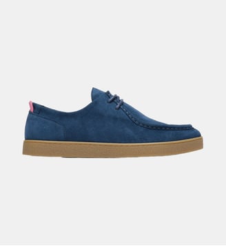 Chaussures basses en cuir suédé - Faguo - Bleu marine et écru