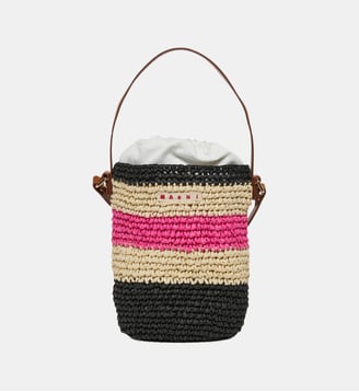 Sac à bandoulière Tea Bag avec logo - Marni - Bleu marine
