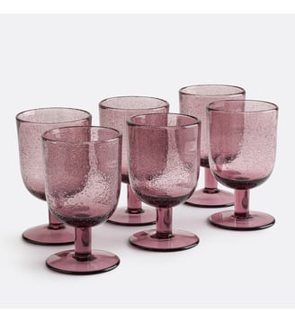 Lot de 6 verres à pied verre bullé La Redoute Interieurs
