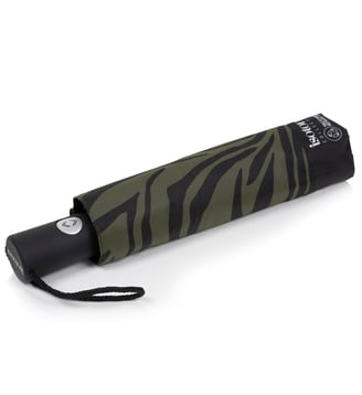 Parapluie solide, déperlant, à ouverture/ fermeture automatique - Isotoner - Zèbre kaki