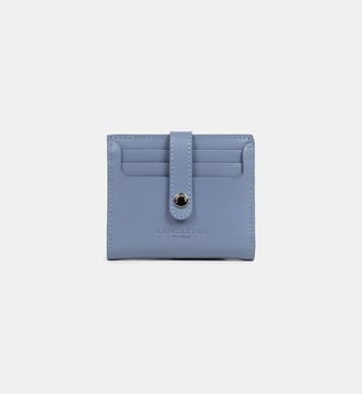 Porte-cartes signature en cuir - Lancaster - Bleu givre