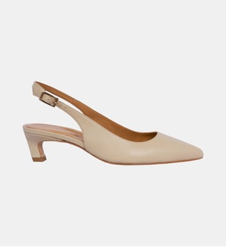 Escarpins slingback Albane petit talon - Jules & Jenn - Crème