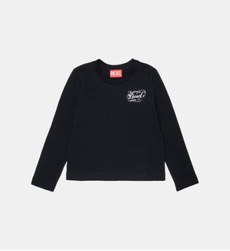 T-shirt manches longues avec logo - Diesel Kids - Noir