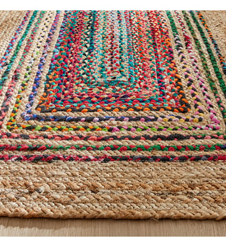Tapis de couloir, fait main, en jute et coton recyclé - AM.PM - Multicolore