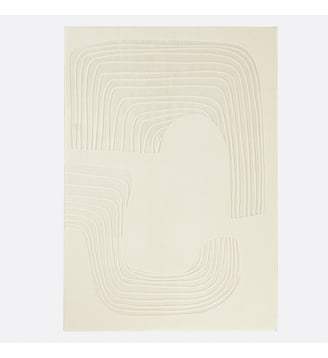 Tapis rectangulaire, motifs lignes - La Redoute Interieurs - Écru