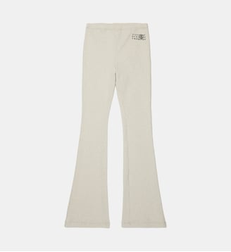 Pantalon legging flare avec logo - MM6 Maison Margiela - Or