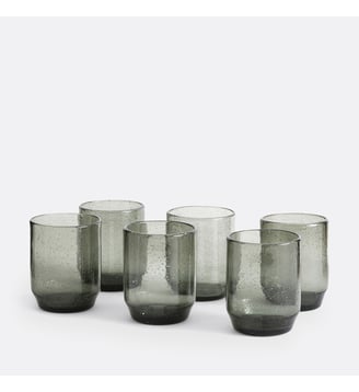 Lot de 6 verres à eau en verre bullé - La Redoute Interieurs - Gris