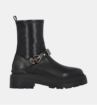Bottines avec empiècements en métal - Pinko - Limousine noire