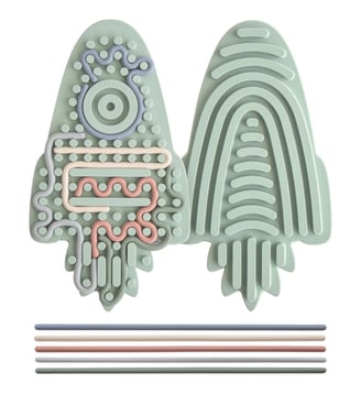 Jouet sensoriel en silicone - Mushie - Vert d'eau