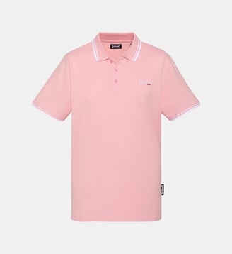 Polo noir en coton piqué - Schott - Rose pâle