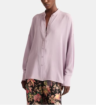 Chemisier hannah en crêpe de chine soie sandwash - Momonì - Violet