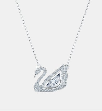 Collier Swan, Cygne dansant, Métal rhodié - Swarovski - White et rrhodium plated
