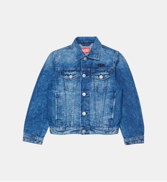 Veste en denim avec logo - Diesel Kids - Denim bleu