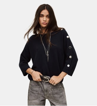 Pull ample Classy en cachemire - Ba&sh - Marine