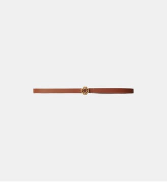 Ceinture fine en cuir signature - Maje - Marron