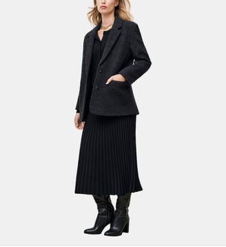 Manteau girelli 100% laine - Motif uni - Laine vierge - Caroll - Gris