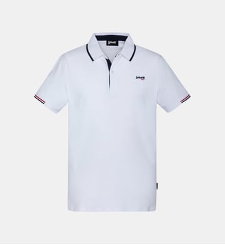 Polo Devon slim piqué stretch - Schott - Blanc