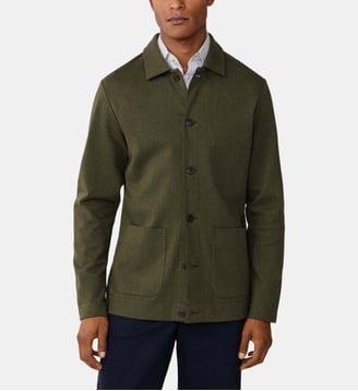 Surchemise en Jacquard Herringbone coton - Hackett London - Bleu