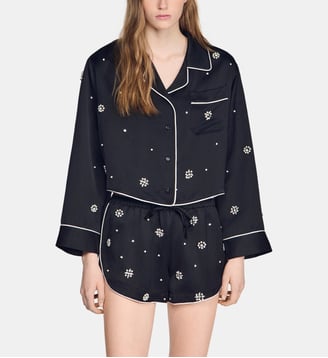 Short brodé perles et strass - Sandro - Noir