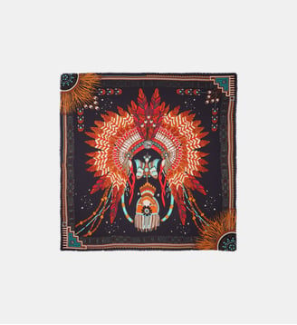 Grand foulard à motifs NOUVEAU WESTERN - Wild - Noir