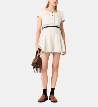 Robe 2-en-1 en tweed - Maje - Écru