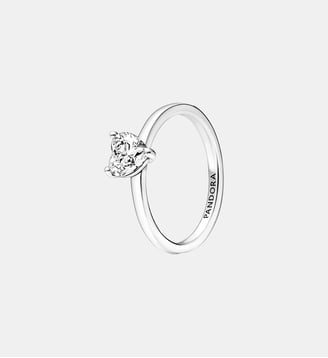 Bague Solitaire Cœur Scintillant - Pandora - Argenté