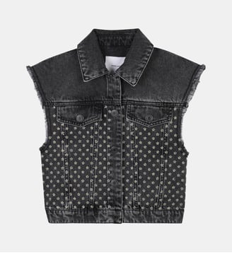 Veste sans manche en jean - Marc Jacobs Kids - Black