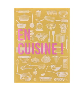 Torchon En Cuisine 100% coton - Le Jacquard Francais - Jaune sun