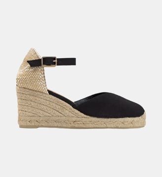Espadrilles compensées à plateforme tressée CHIARITA - Castaner - Noir