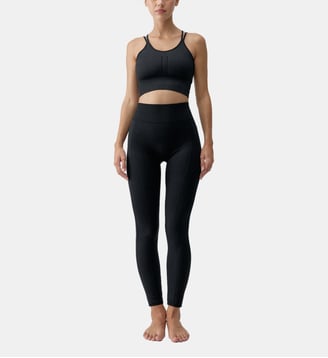 Legging de sport India longueur longue taille haute - Born Living Yoga - Noir profond