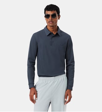 Polo Commuter manches longues regular fit - Lacoste - Gris foncé