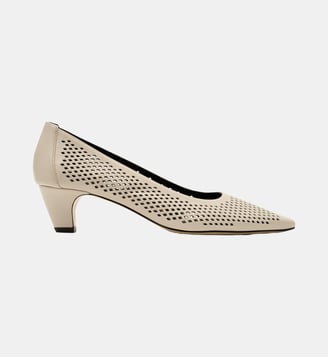 Amo - Escarpins En Cuir Nappa Perforé Latte - Parallèle - Latte