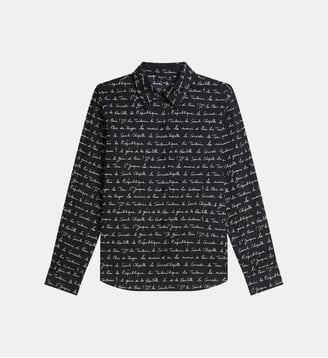 chemise en coton imprimée - Agnès b. - Noir