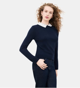 Pull mpamela - Motif uni - Caroll - Bleu marine