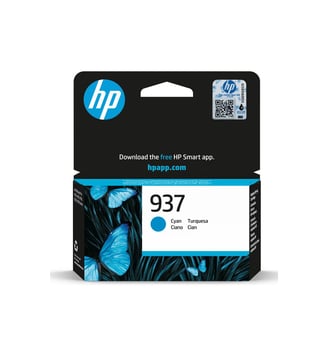 Cartouche d'encre Originale 937 Cyan Standard - 6T0J1AE - HP - Bleu