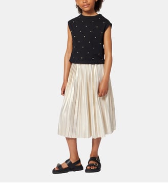 Jupe de cérémonie plissée - Michael Kors Kids - Doré clair