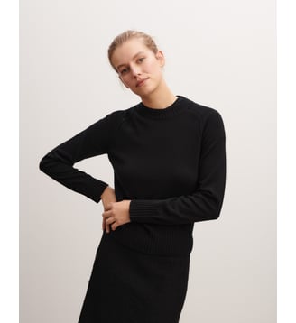 Pull droit en cachemire et soie - Bompard - Noir