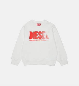 Sweat-shirt à col rond avec logo - Diesel Kids - Blanc cassé