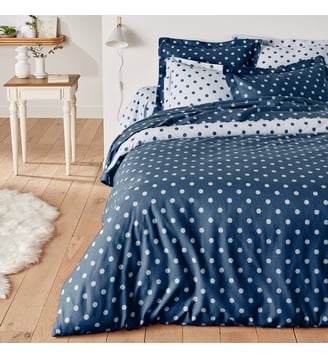 Housse de couette flanelle imprimée pois La Redoute Interieurs