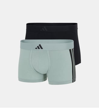 Boxers, lot de 2, ACTIVE FLEX COTTON 3 STRIPES - Adidas Originals - Noir et gris