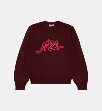 Pull col rond avec logo - N°21 - Bordeaux