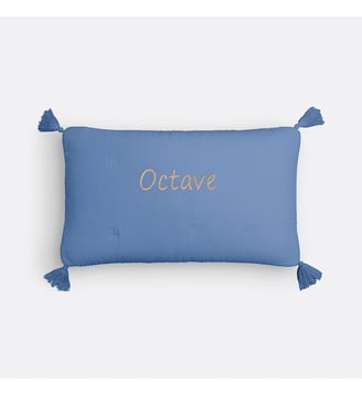 Housse coussin gaze de coton personnalisée Kumla - La Redoute Interieurs - Bleu cyclades