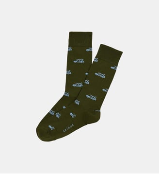 Chaussettes en fil d'écosse - Surf Kaki - Arthur - Kaki