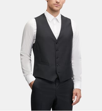Gilet de costume en laine regular Dan - Digel - Bleu nuit