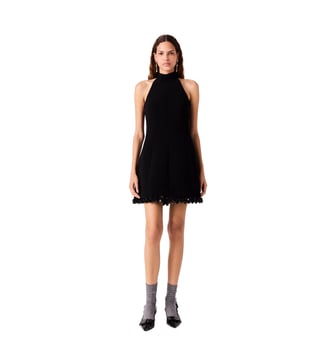 Robe patineuse dos nu et col noué - Maje - Noir