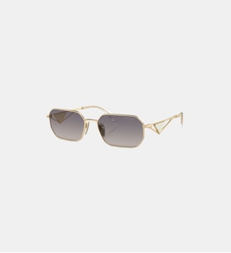 Lunettes de soleil Irrégulier PR A51S - Prada - Argent et bleu