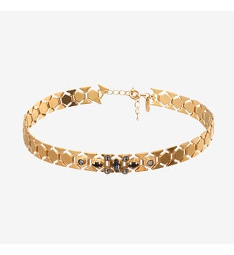 Collier choker doré - mini kim - Caroline Najman - Noir