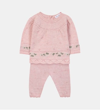 Ensemble long - Rosée coton col rond broderie - Tartine Et Chocolat - Rose