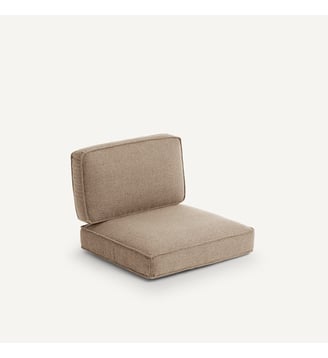 Coussins polyester natté chiné pour fauteuil Dilma - AM.PM - Beige chiné