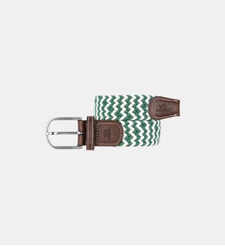 Ceinture tressée élastique Alaskan - Billybelt - Vert et blanc